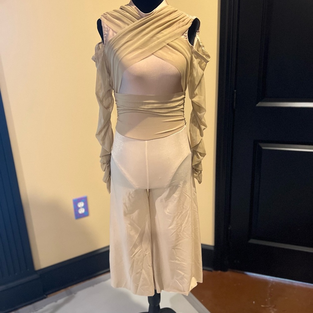 Custom Dance costume with attached mesh wrap & Sleeves adult extra small/sm